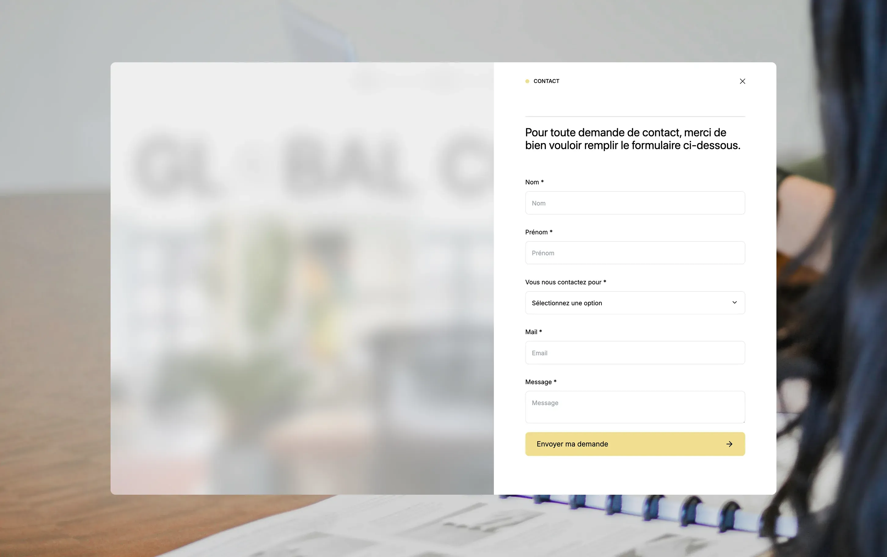Vue paysage formulaire globalconseil